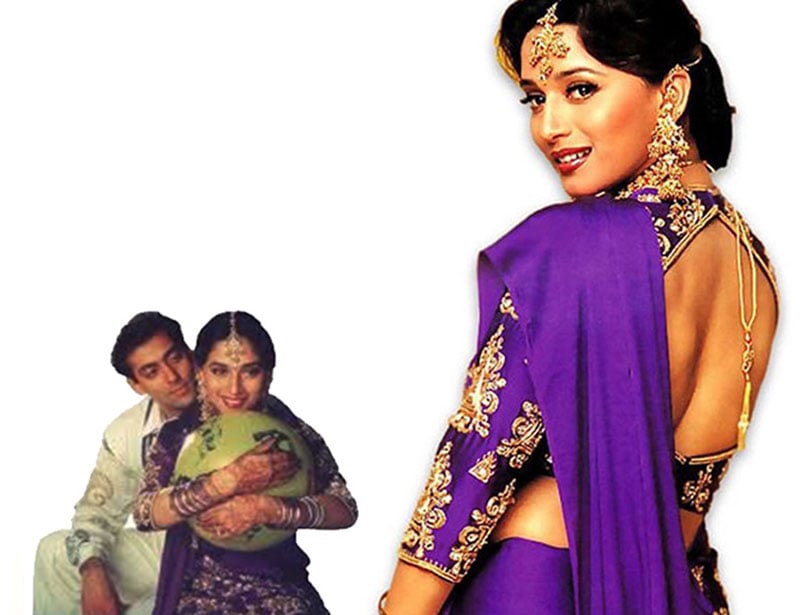 Madhuri In Backless Blouse