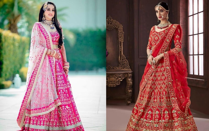 Red and Pink Lehenga