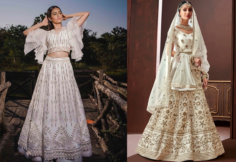 White Lehenga