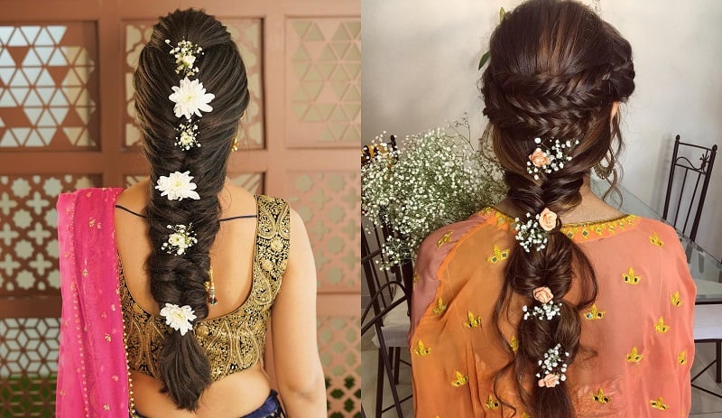 fishtail braid hairstyle for sangeet