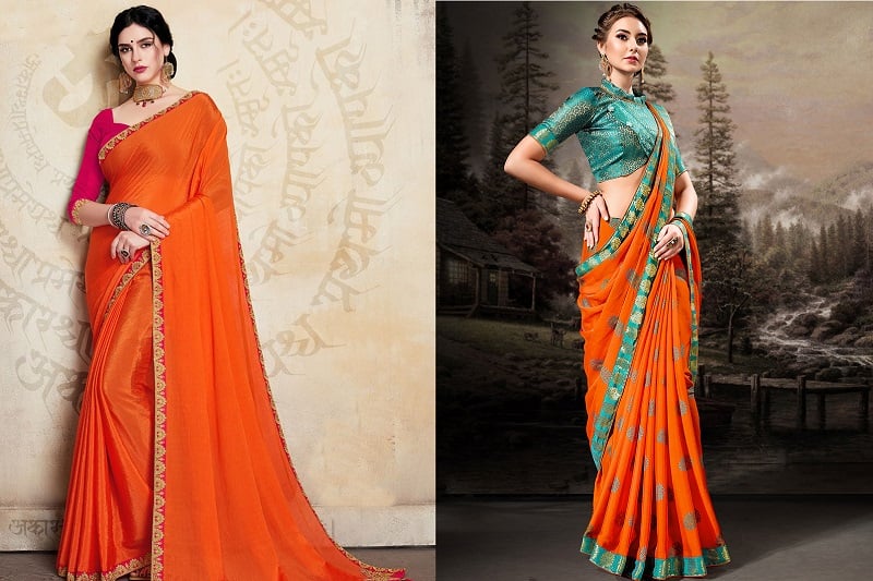 Orange Colour Saree