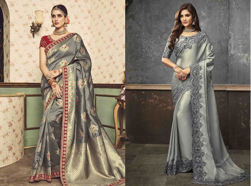 Grey Colour Saree