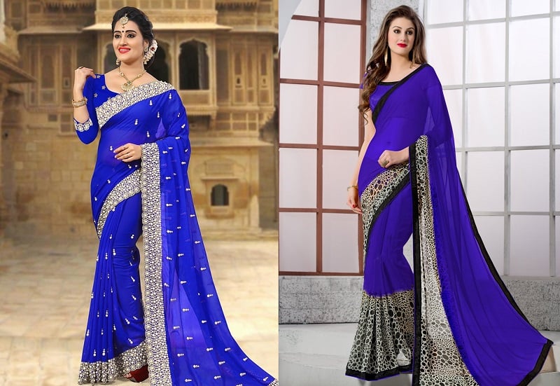 Royal Blue Colour Saree