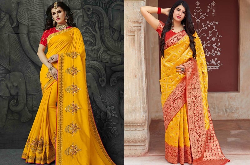 Yellow Colour Saree