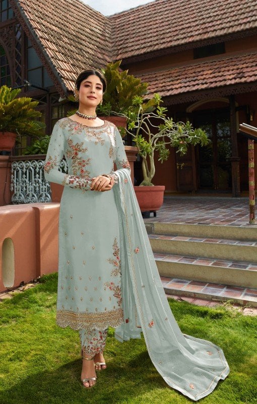 Festive wear tussar silk salwar suit