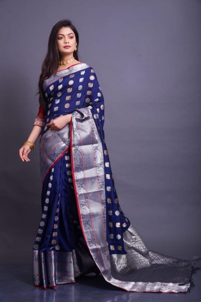 Silver Border Kanjeevaram Saree 