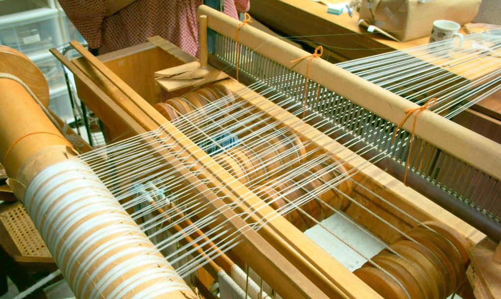 Weaving  of silk Threads