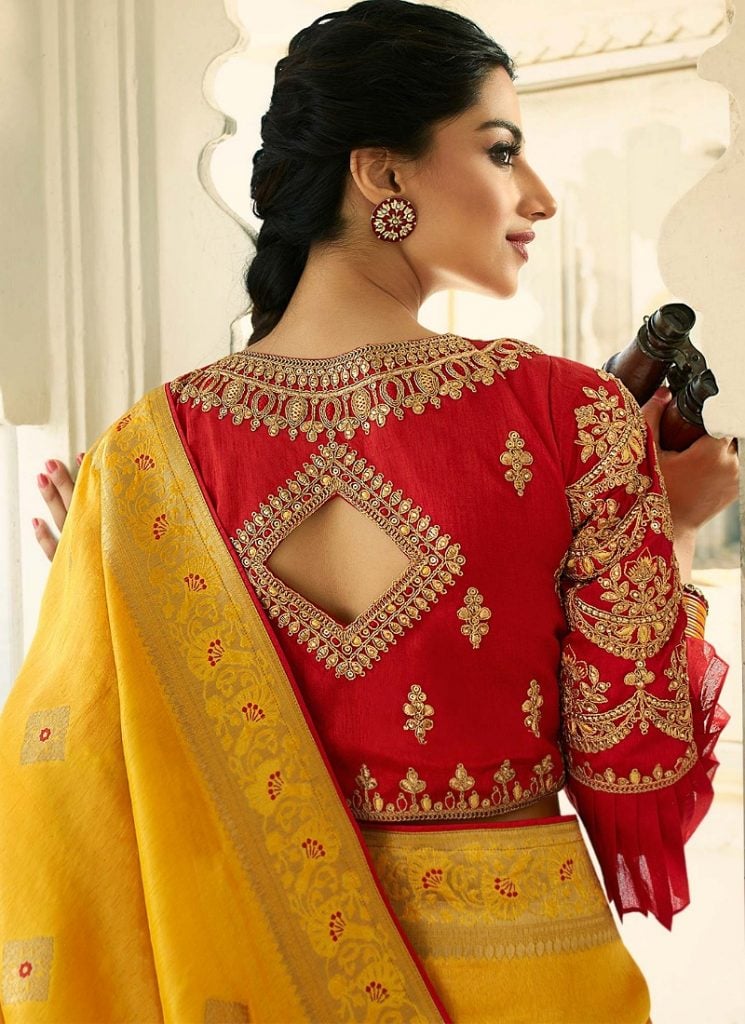 banarasi saree with designer blouses