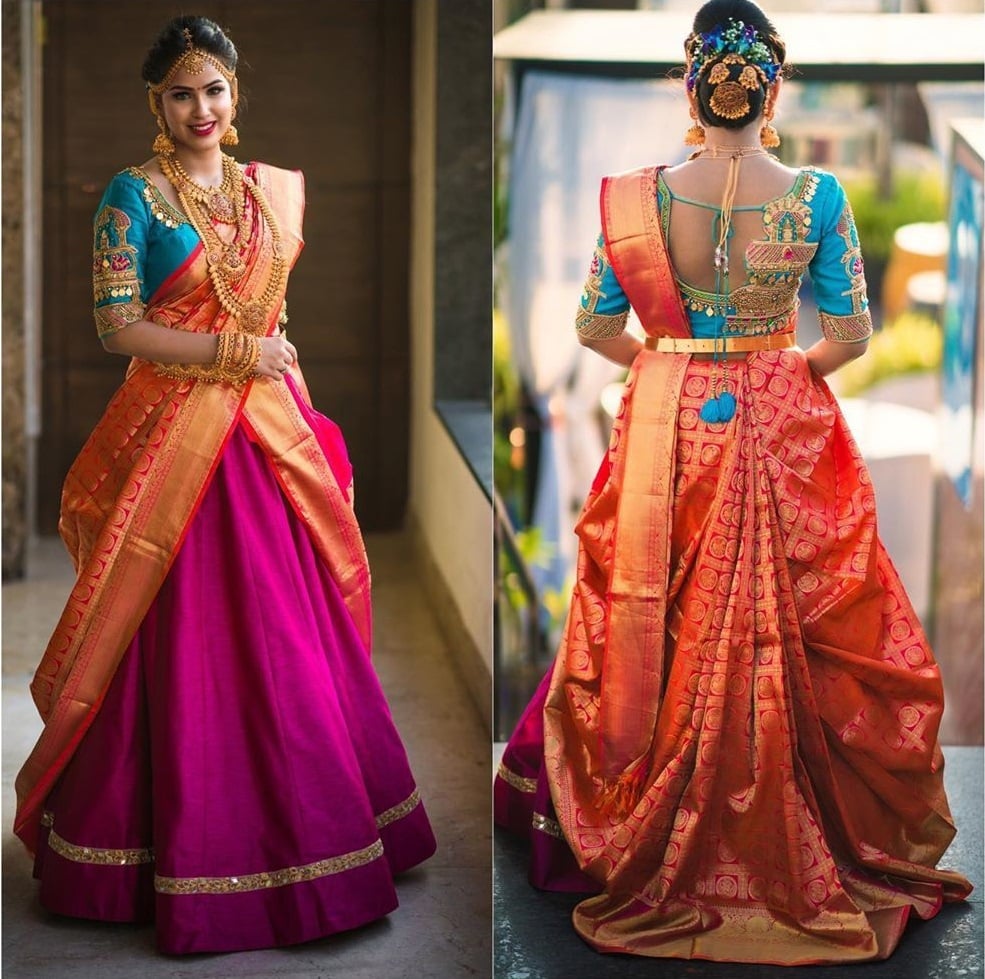 Kanchipuram Saree Like A Lehenga