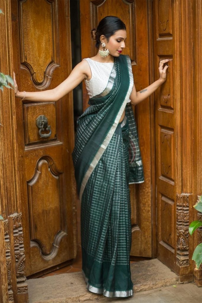 Pattu Saree Metallic Look 