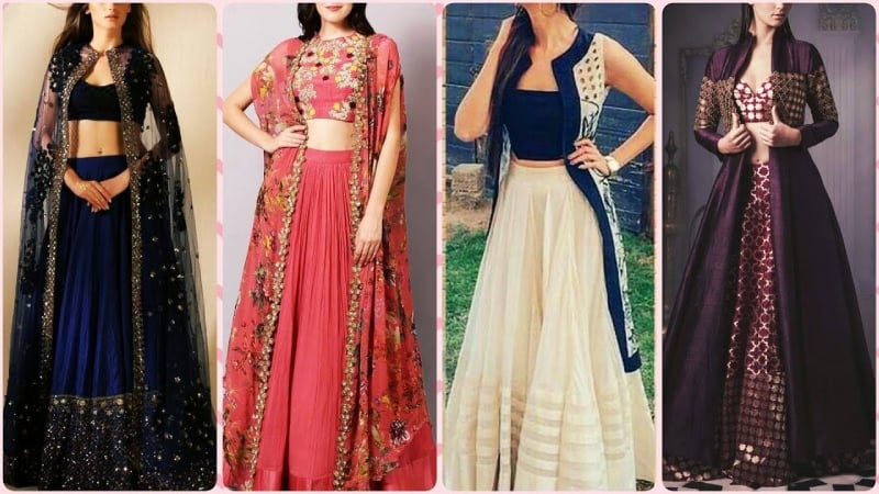 Lehengas with long jacket