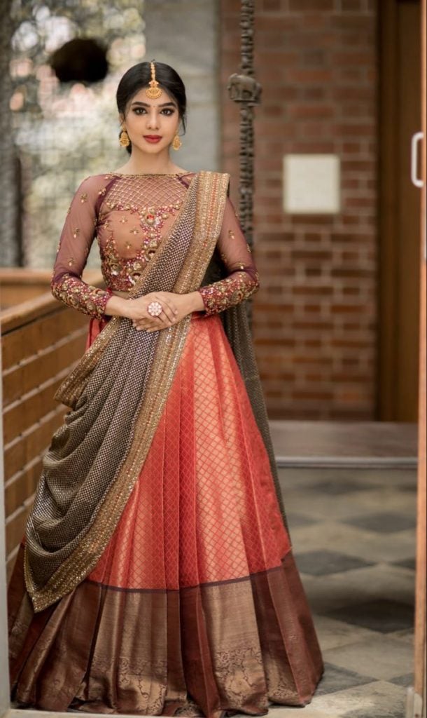 half saree lehenga