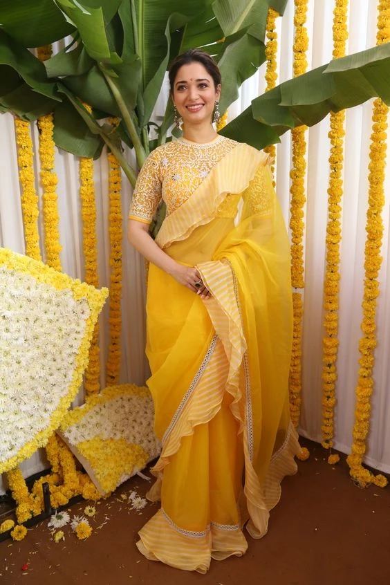 Ruffle saree