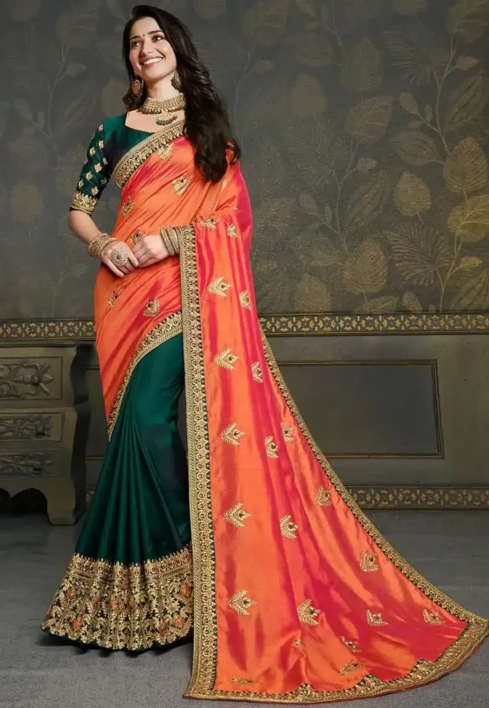 half and half saree