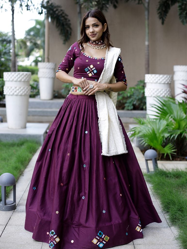 Purple Lehenga for Navratri