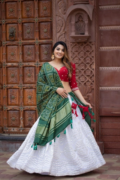 White Lehenga for Navratri