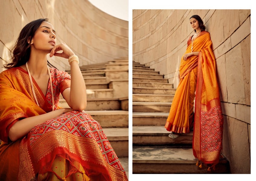 Orange Colour saree