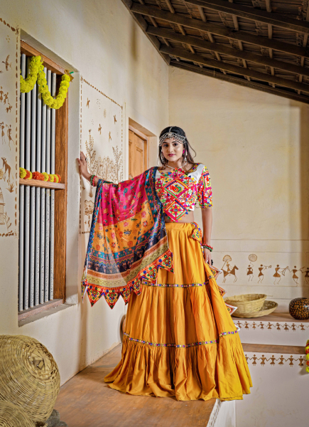 Yellow Lehenga for garba