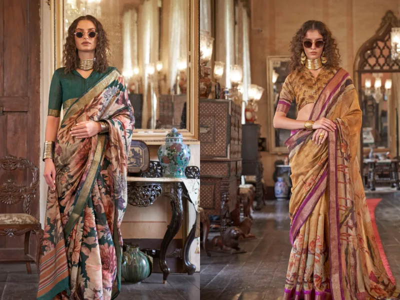  Silk and chiffon sarees