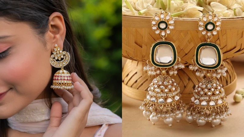 Kundan Jhumkas