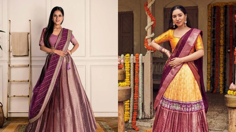 Top Trendy Half and Half Saree Designs