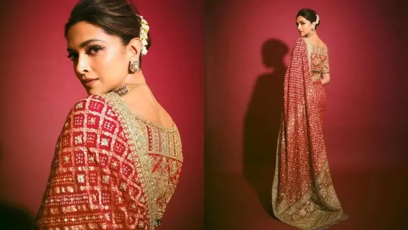 Deepika Padukone’s Classic Red Saree 